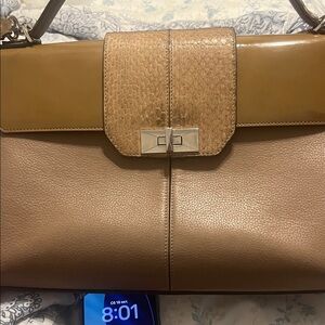 Cartier Tan and Brown Leather Shoulder Bag